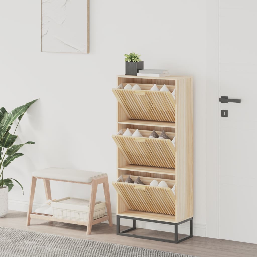 vidaXL Skrinka na topánky biela 52x25x120 cm kompozitné drevo