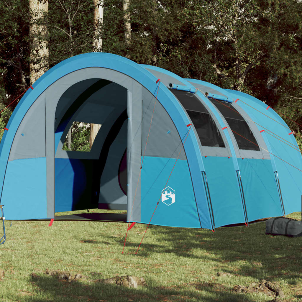 vidaXL Kempingový stan 4 osoby modrý 483x340x193 cm 185T taft