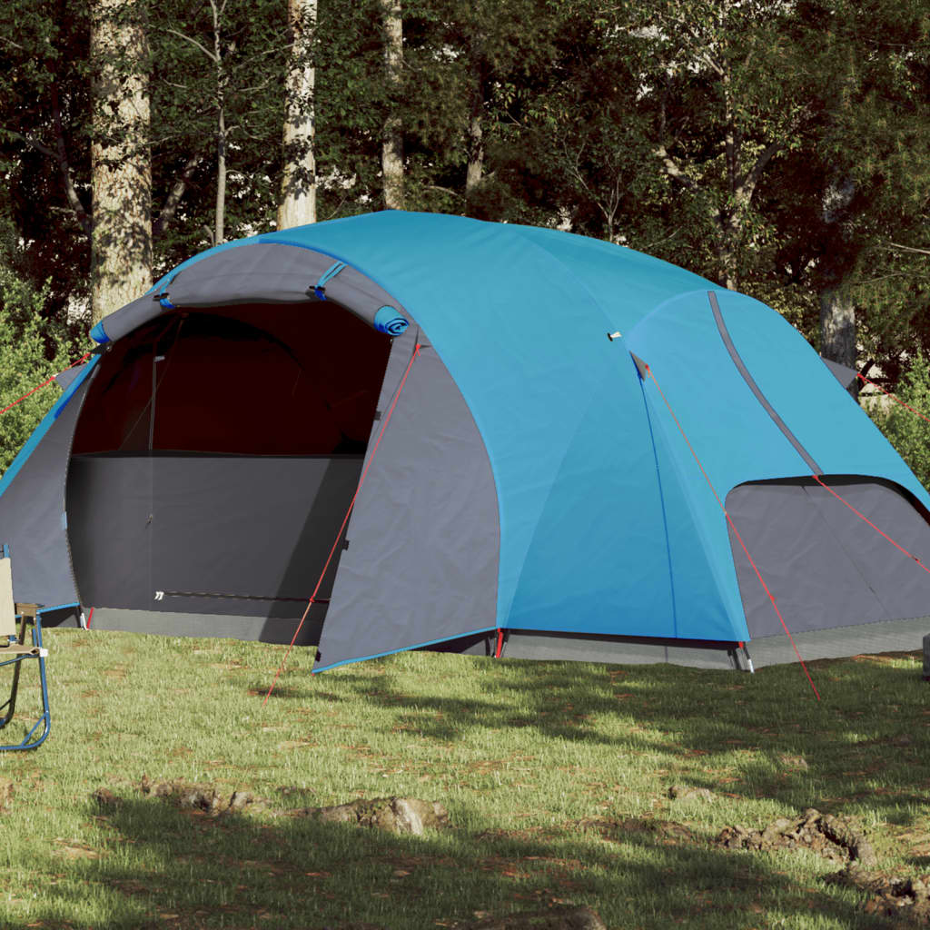 vidaXL Kempingový stan 8 osôb modrý 360x430x195 cm 190T taft