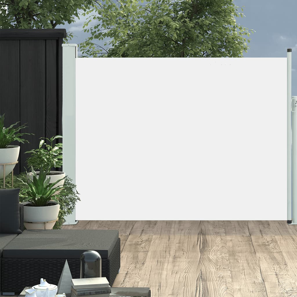 vidaXL Zaťahovacia bočná markíza na terasu 140x500 cm, krémová