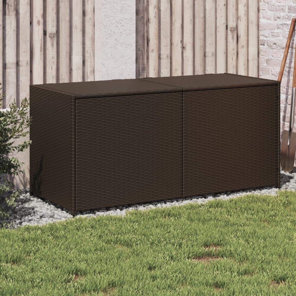 vidaXL Záhradný úložný box hnedý 283 l polyratan