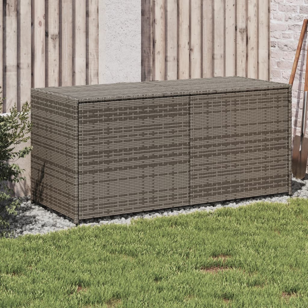 vidaXL Záhradný úložný box sivý 283 l polyratan