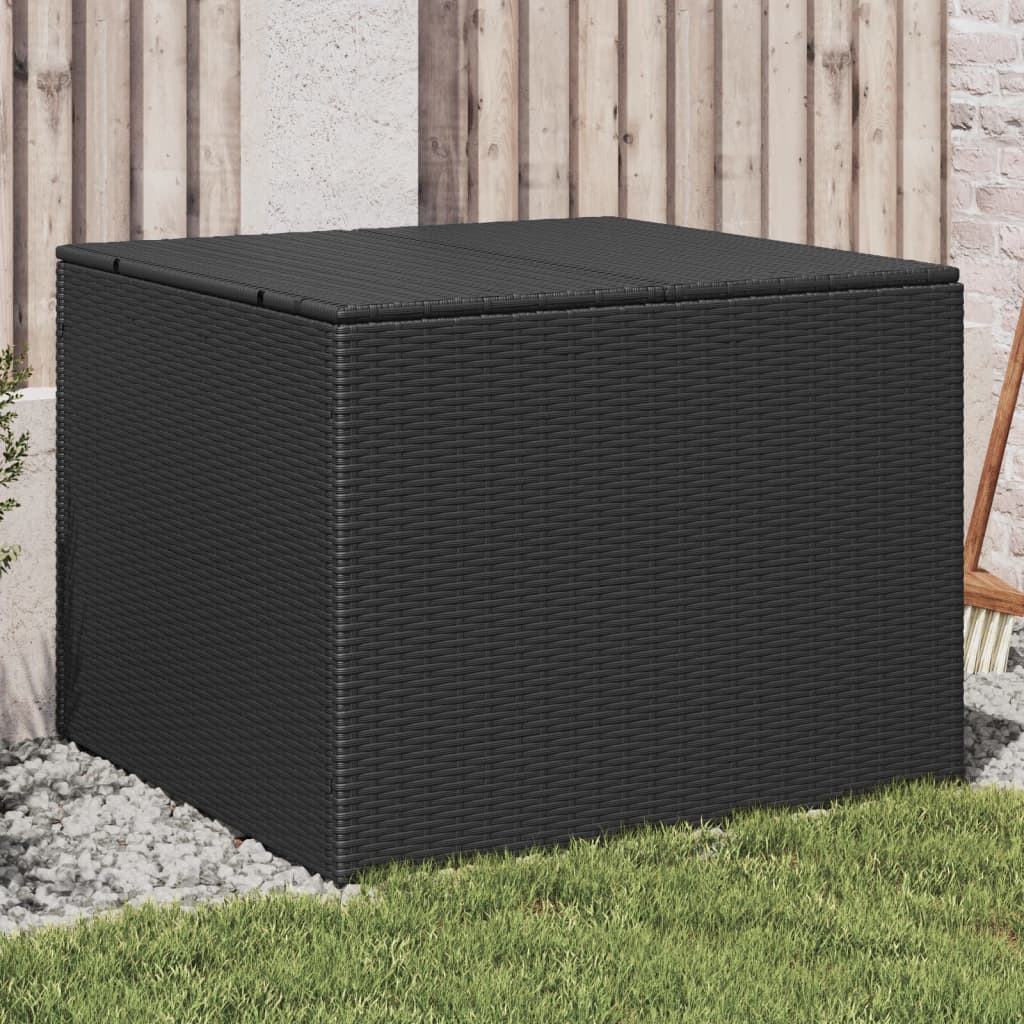 vidaXL Záhradný úložný box čierny 291 l polyratan