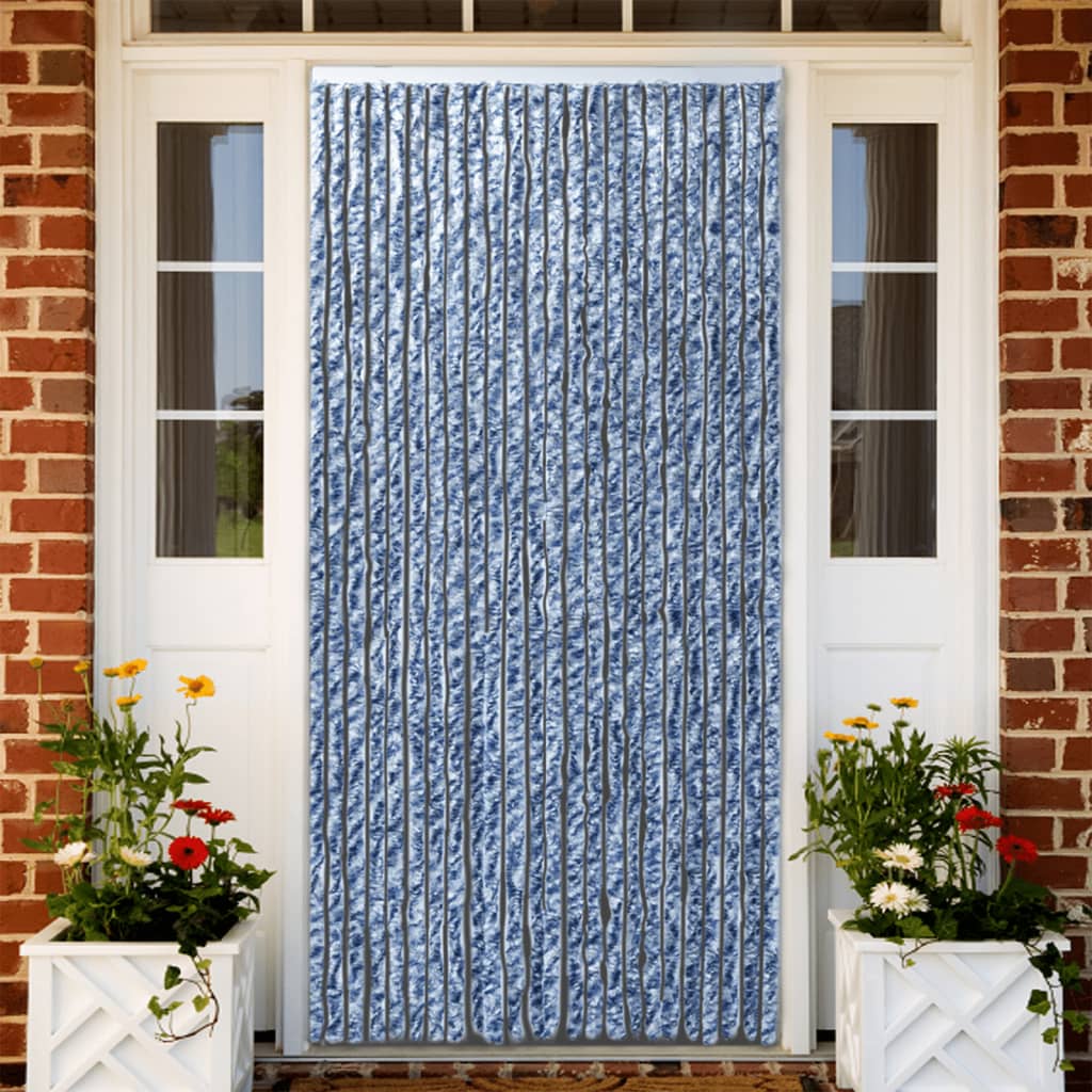 vidaXL Záves proti hmyzu, modro biely 100x200 cm, ženilka