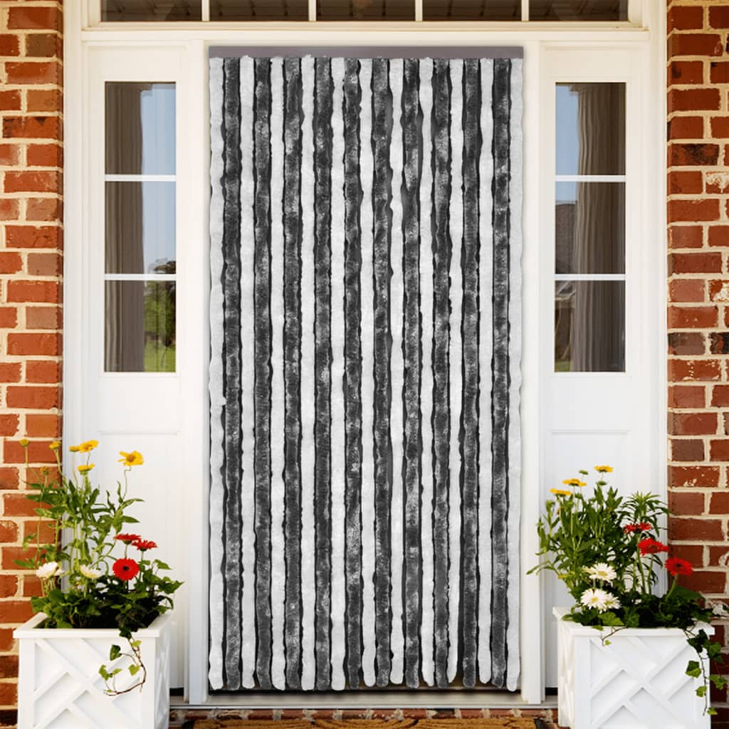 vidaXL Záves proti hmyzu, sivo biely 100x230 cm, ženilka