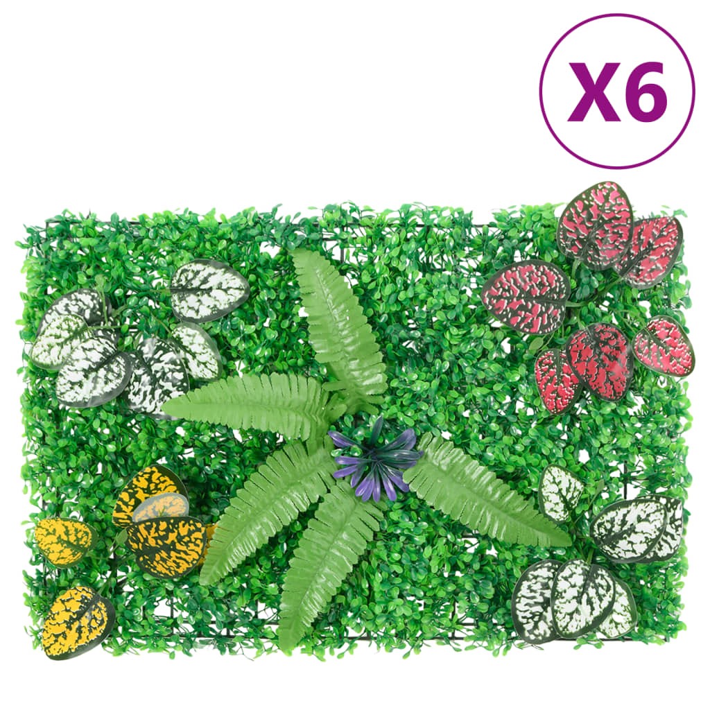 vidaXL Umelý plot z rastlín 6 ks zelený 40x60 cm