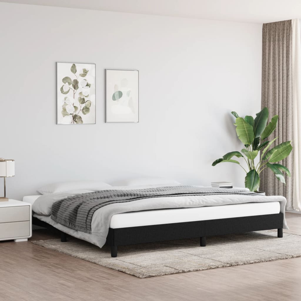 vidaXL Posteľný rám čierny 200x200 cm látka