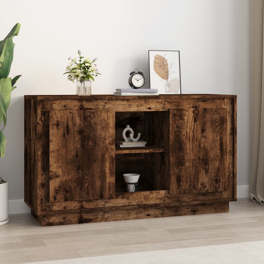 vidaXL Komoda dymový dub 102x35x60 cm spracované drevo