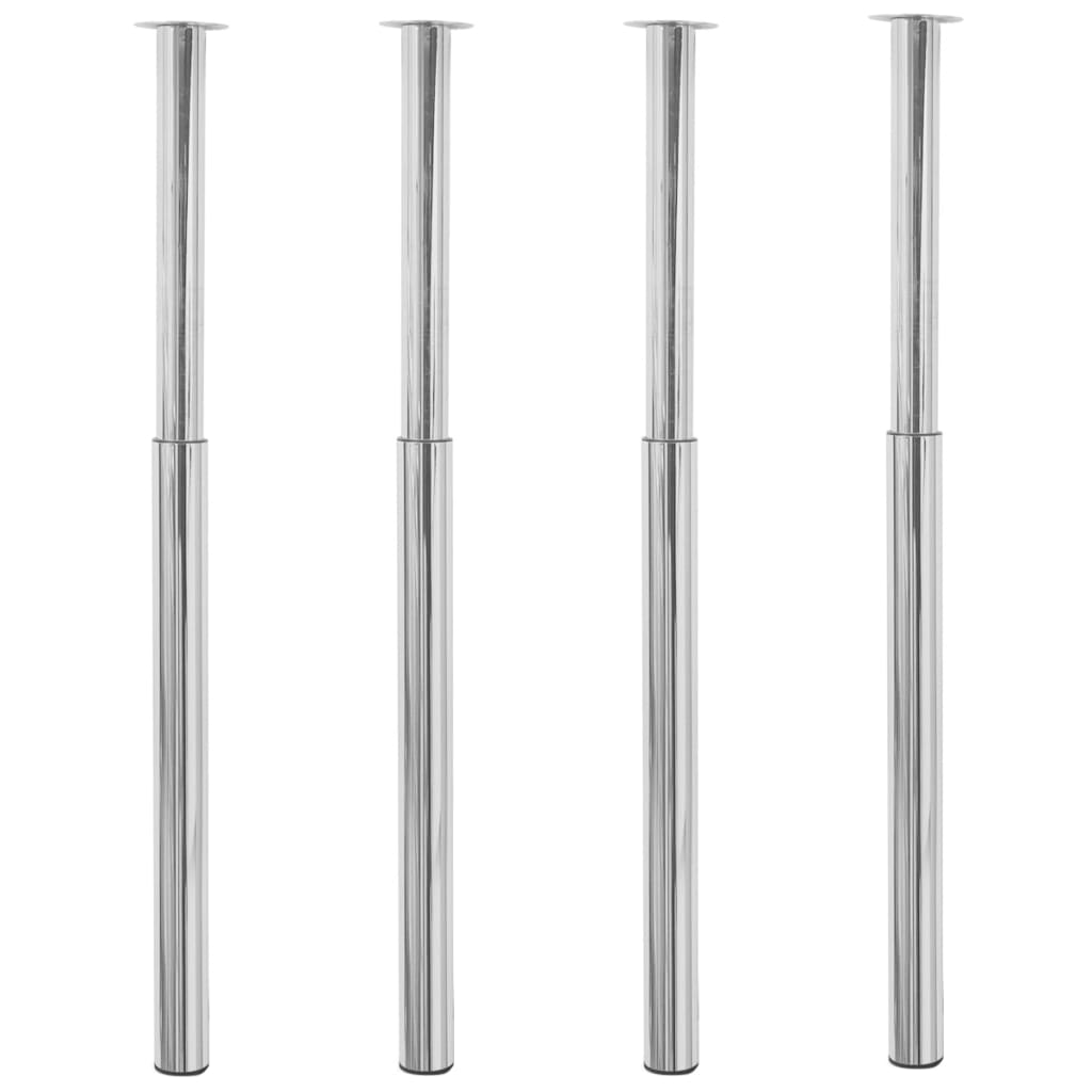 vidaXL Teleskopické stolové nohy 4 ks chrómové 710 mm – 1100 mm
