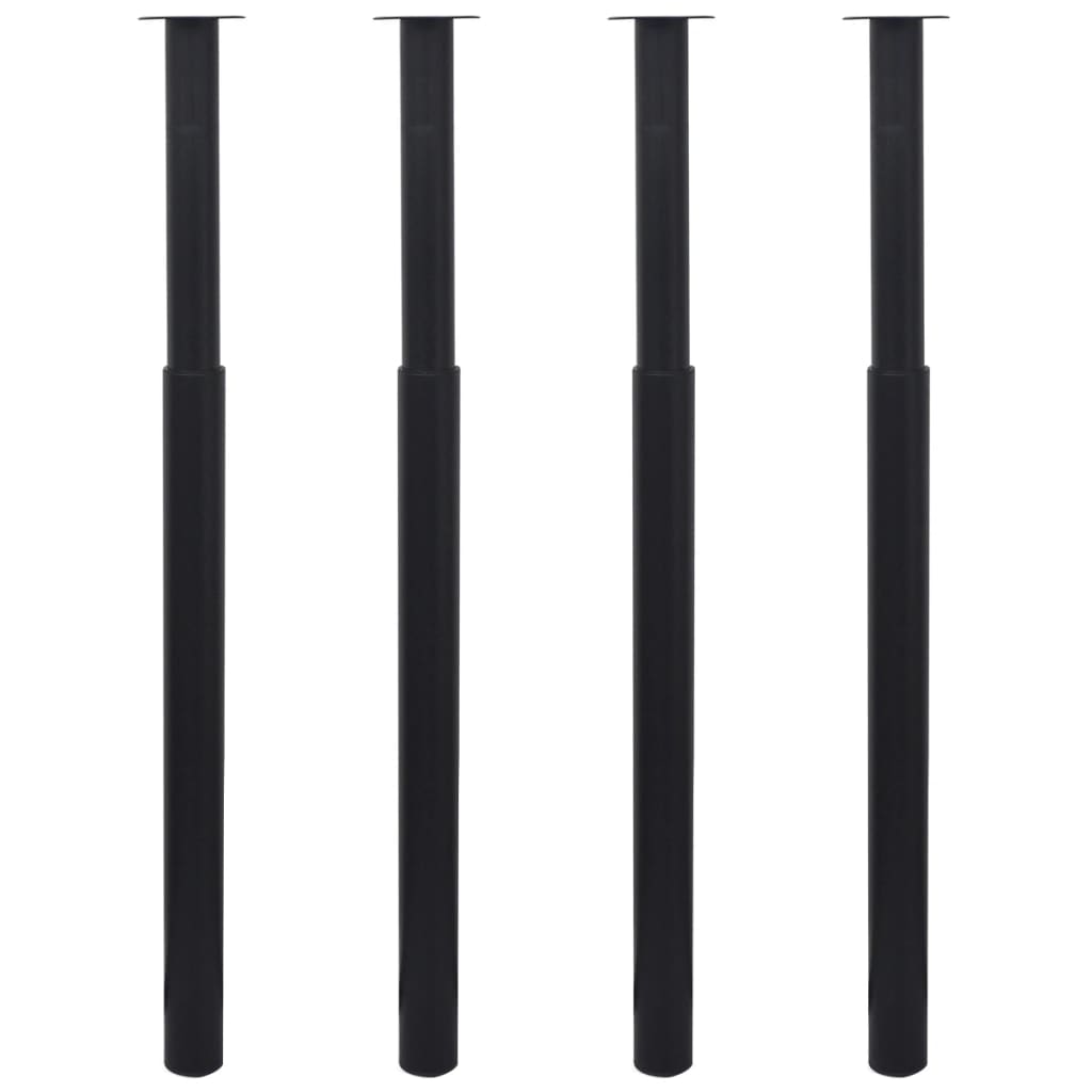 vidaXL Teleskopické stolové nohy 4 ks čierne 710 mm-1100 mm
