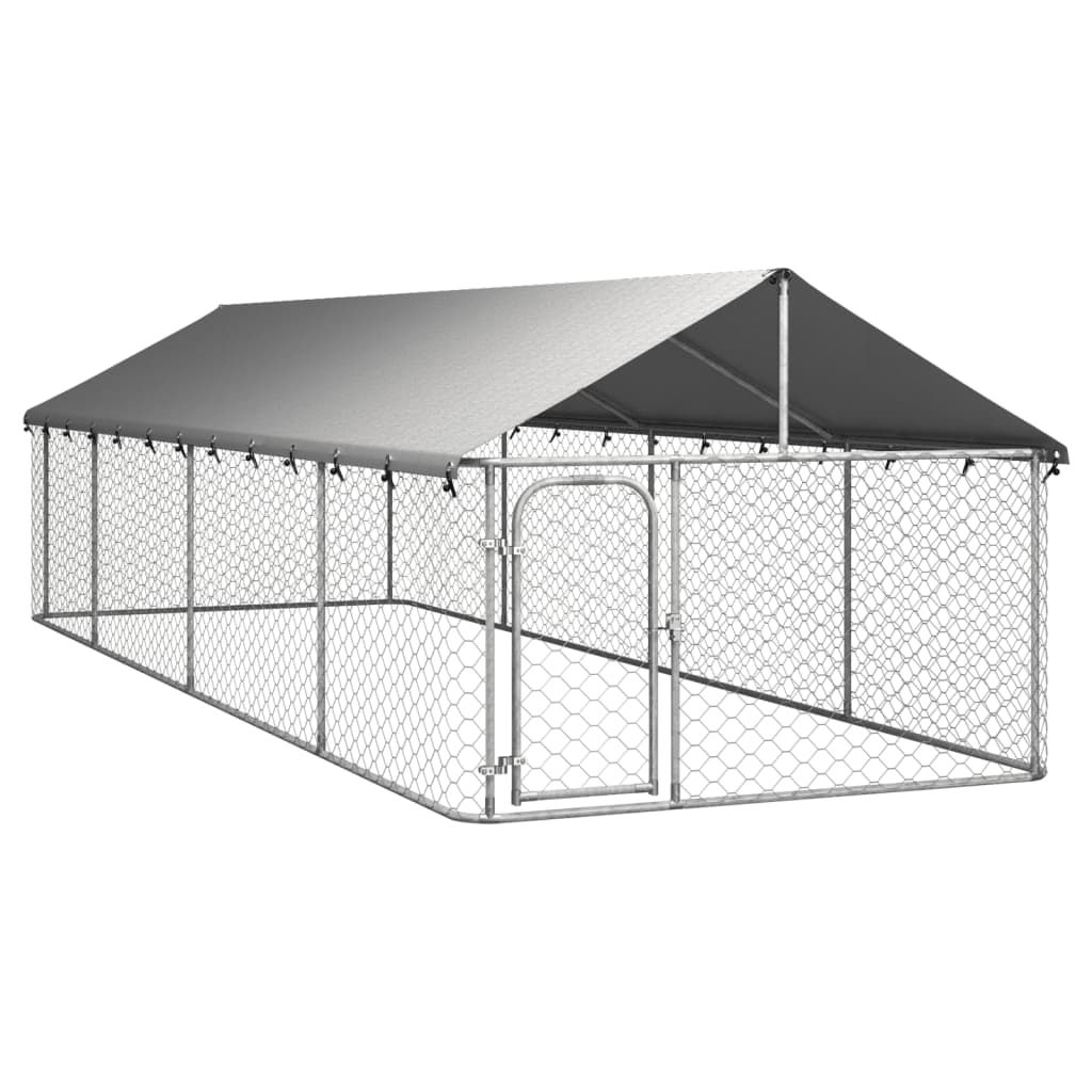 vidaXL Vonkajšia voliéra pre psy so strechou 600x200x150 cm