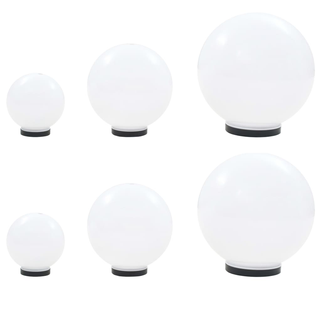 vidaXL Sada LED lámp v tvare gule 6 ks 20/30/40 cm PMMA