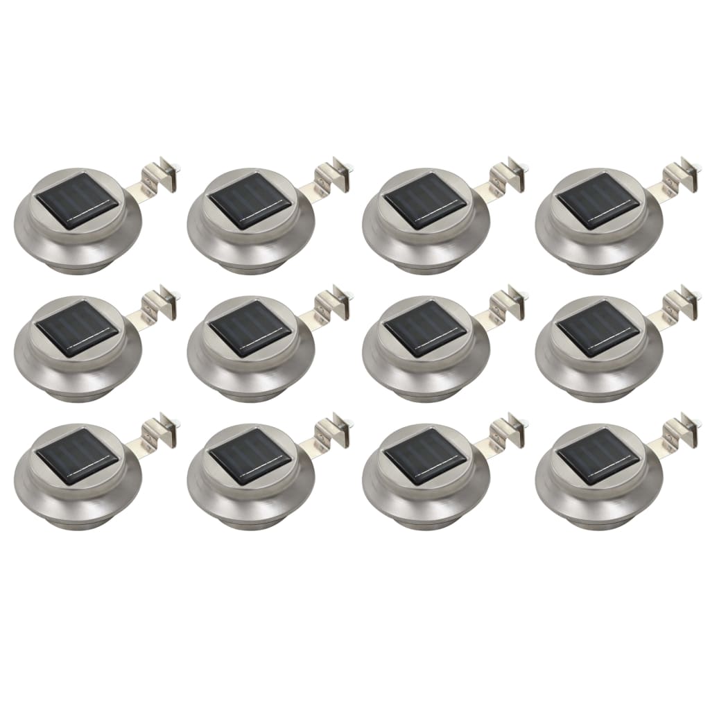vidaXL Vonkajšie solárne svietidlá 12 ks biele 12 cm LED okrúhle