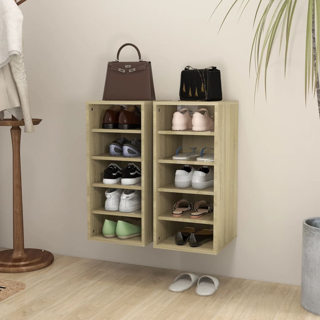 vidaXL Skrinky na topánky 2 ks dub sonoma 31,5x35x70 cm drevotrieska