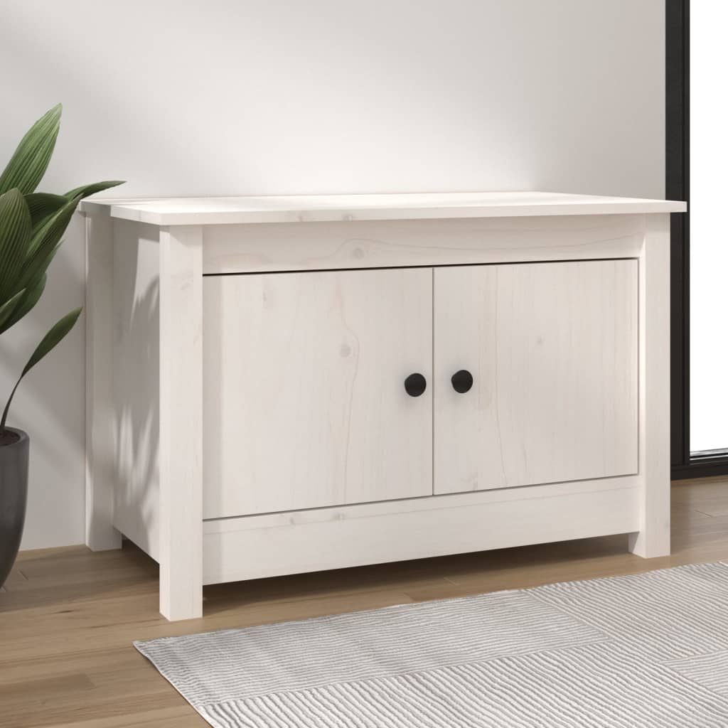 vidaXL Skrinka na topánky biela 70x38x45,5 cm masívna borovica