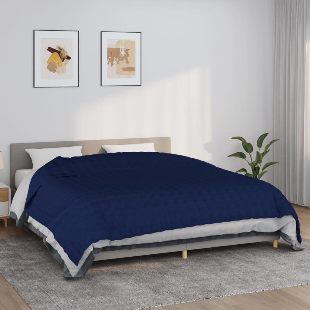 vidaXL Záťažová prikrývka modrá 235x290 cm 11 kg látka