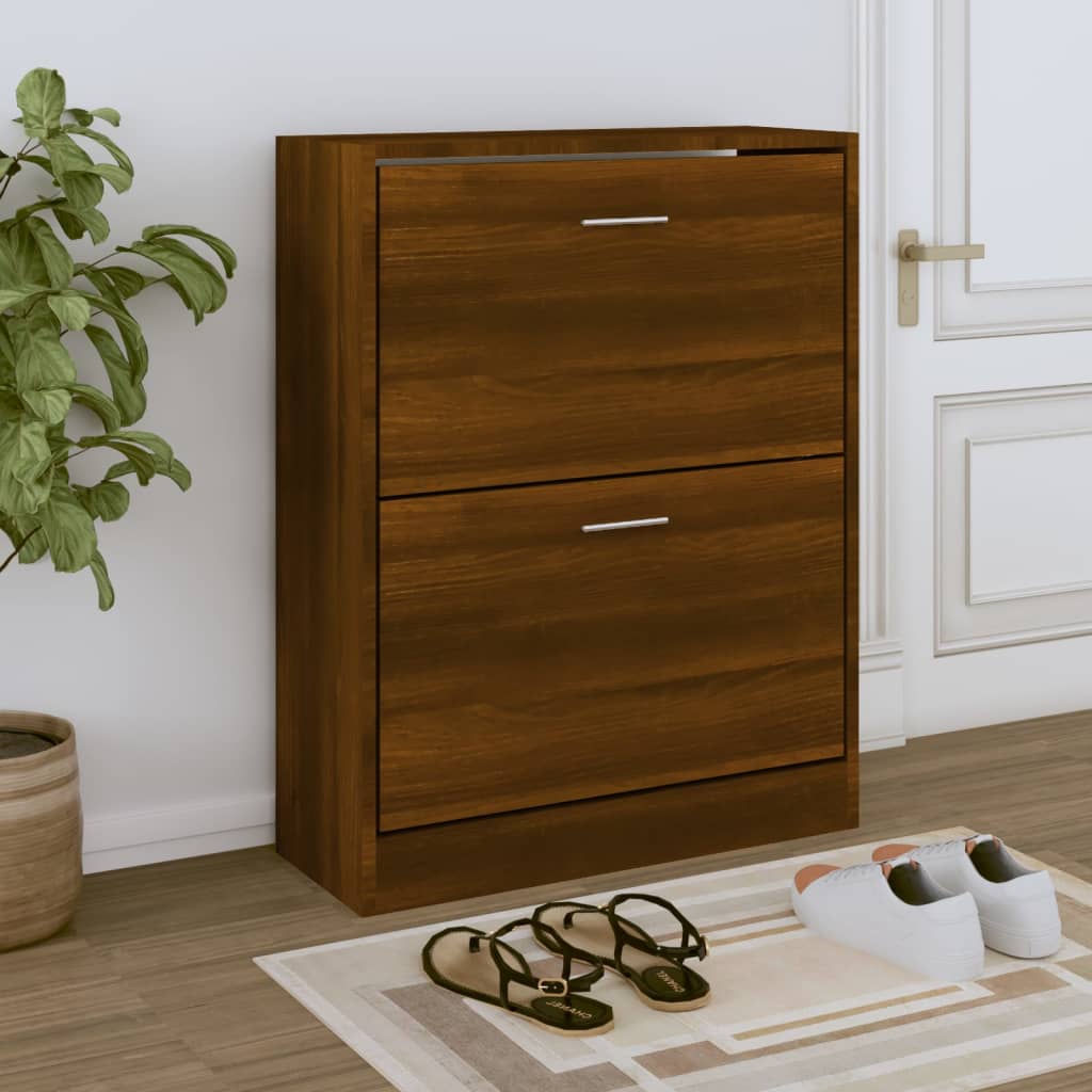 vidaXL Botník hnedý dub 63x24x81 cm spracované drevo