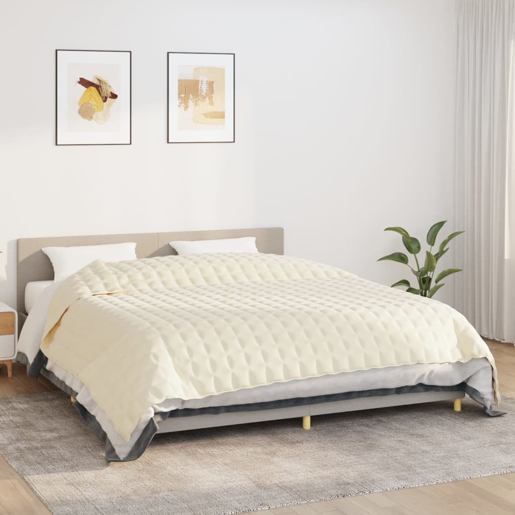 vidaXL Záťažová prikrývka bledokrémová 235x290 cm 11 kg látka