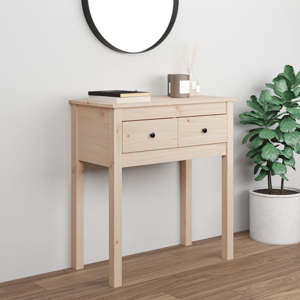 vidaXL Konzolový stolík 70x35x75 cm masívne borovicové drevo