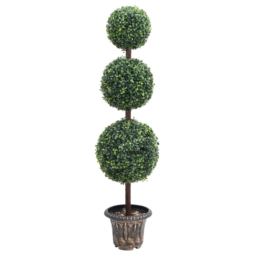 vidaXL Umelý krušpán v tvare gule s kvetináčom zelený 118 cm