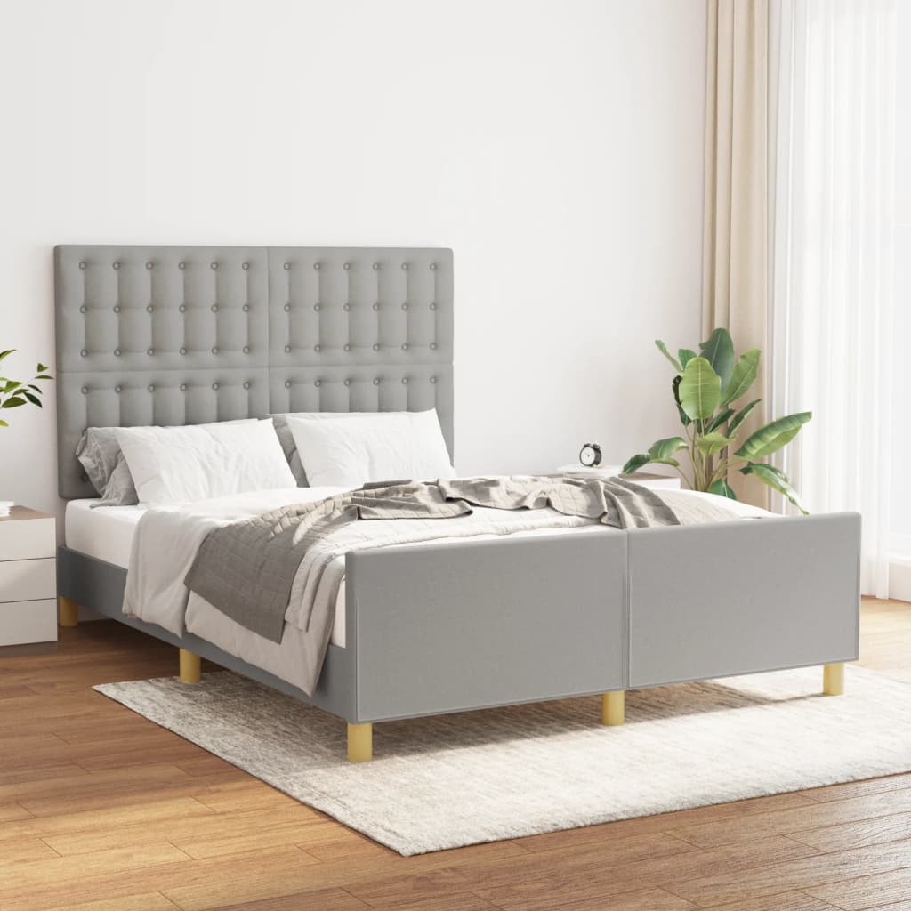 vidaXL Posteľný rám bledosivý 140x200 cm látka