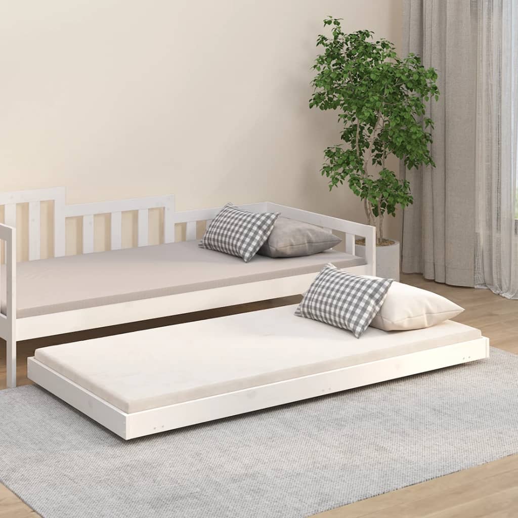 vidaXL Posteľný rám biely 75x190 cm borovicový masív