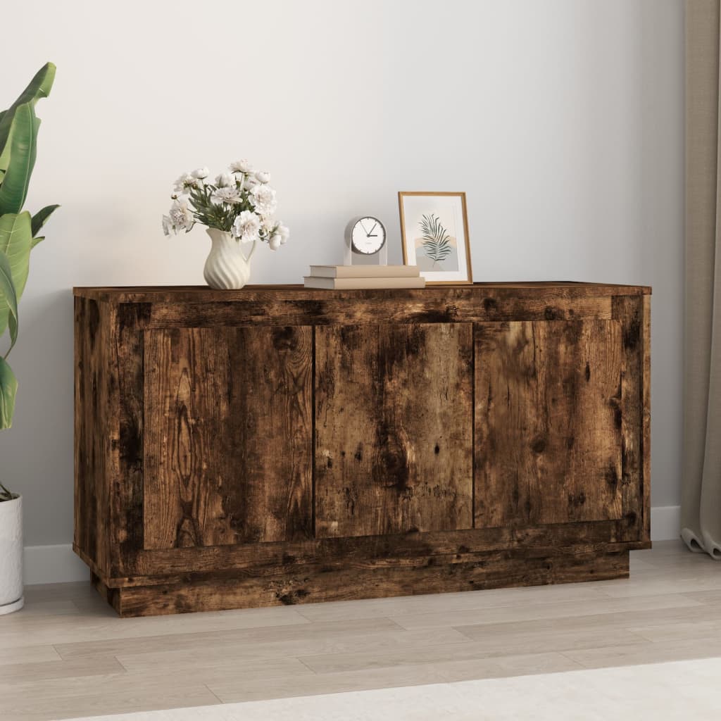 vidaXL Komoda dymový dub 102x35x55 cm spracované drevo