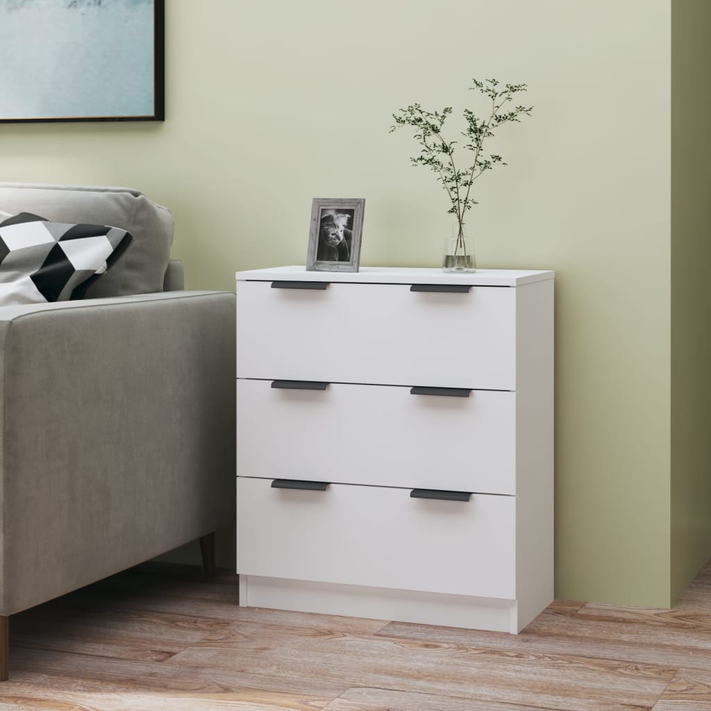 vidaXL Komoda biela 60x30x70 cm spracované drevo
