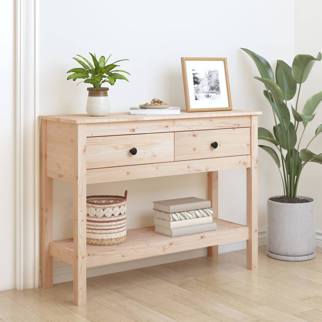 vidaXL Konzolový stolík 100x35x75 cm masívne borovicové drevo
