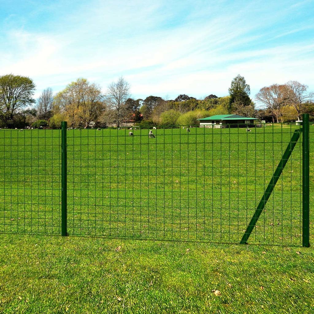 vidaXL Euro plot, oceľ 25x0,8 m, zelený