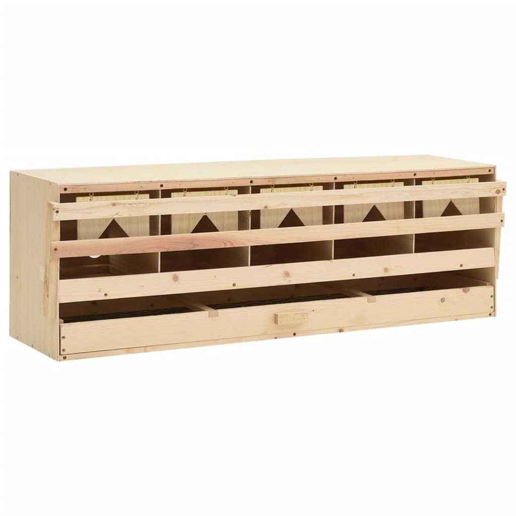 vidaXL Hniezdo pre sliepky, 5 priehradiek 117x33x38cm borovicový masív