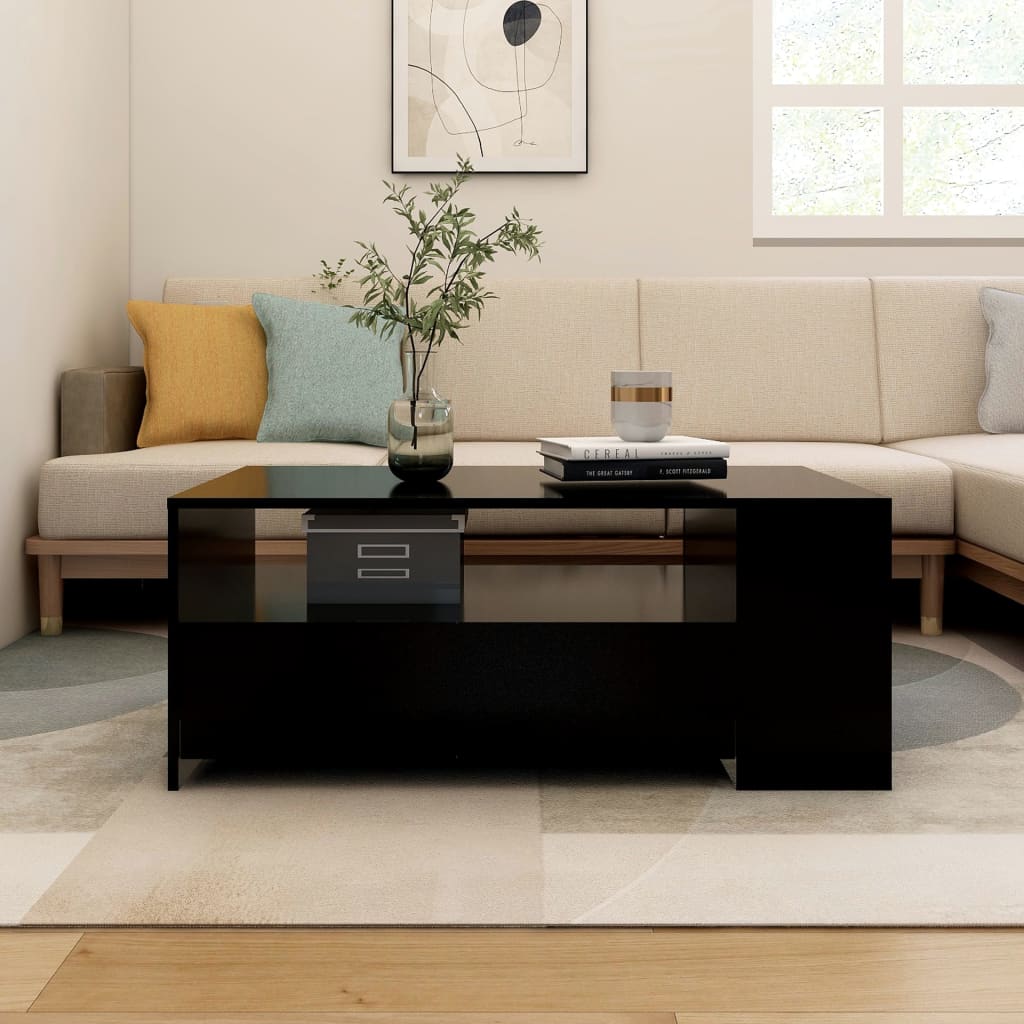 vidaXL Konferenčný stolík čierny 102x55x42 cm kompozitné drevo