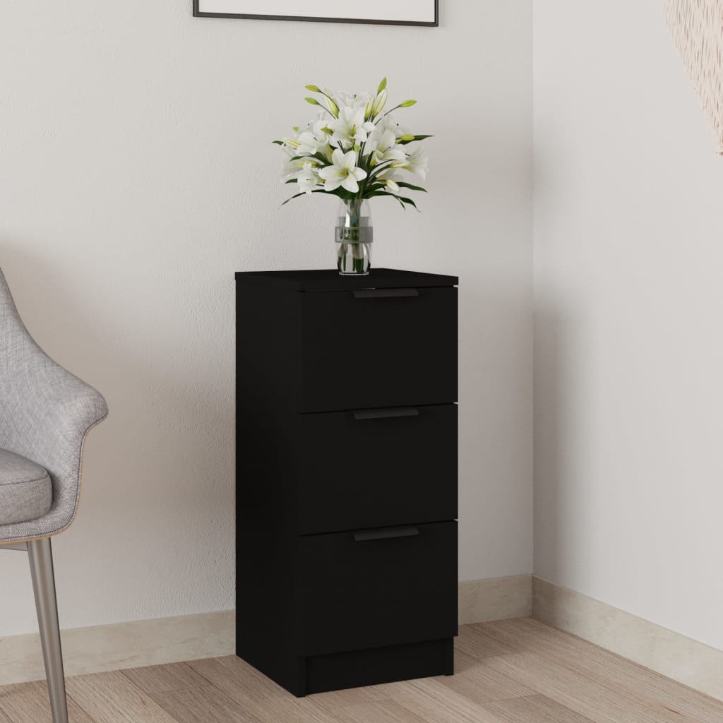 vidaXL Komoda čierna 30x30x70 cm spracované drevo