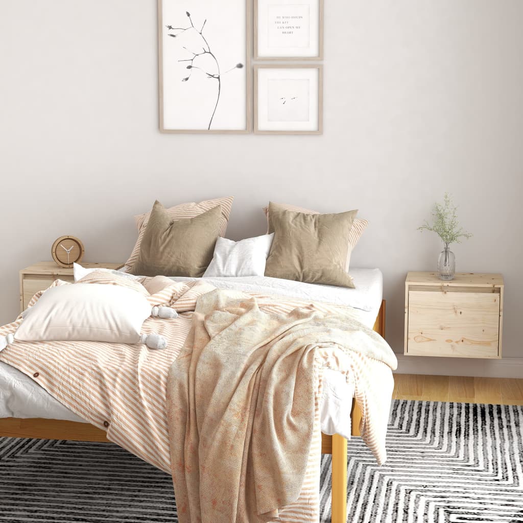 vidaXL Nástenné skrinky 2 ks 45x30x35 cm masívne borovicové drevo
