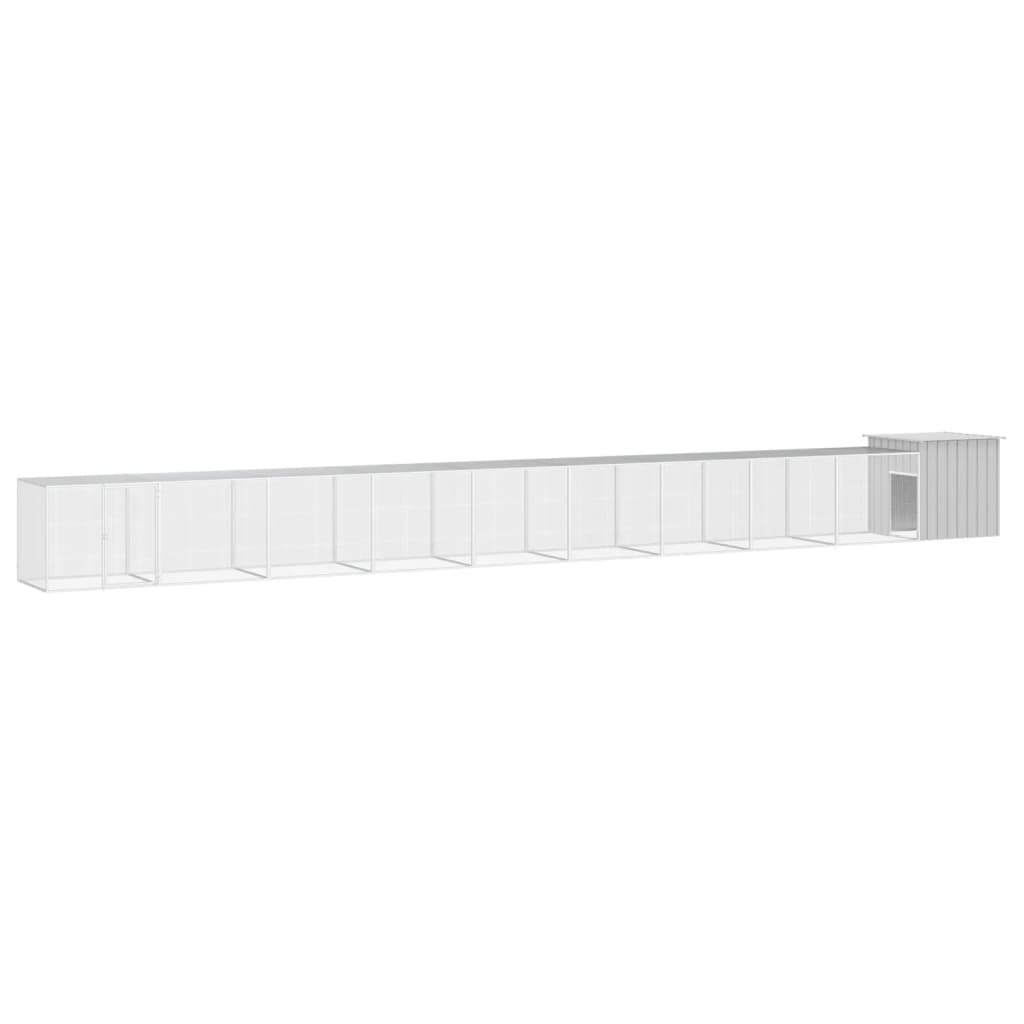 vidaXL Klietka pre kurčatá sivá 1000x91x100 cm pozinkovaná oceľ