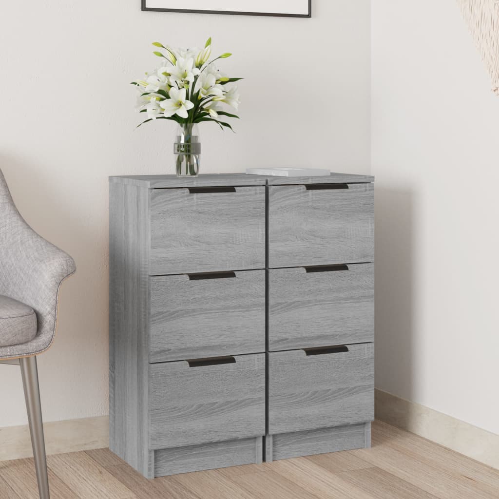 vidaXL Komody 2 ks sivý dub sonoma 30x30x70 cm spracované drevo