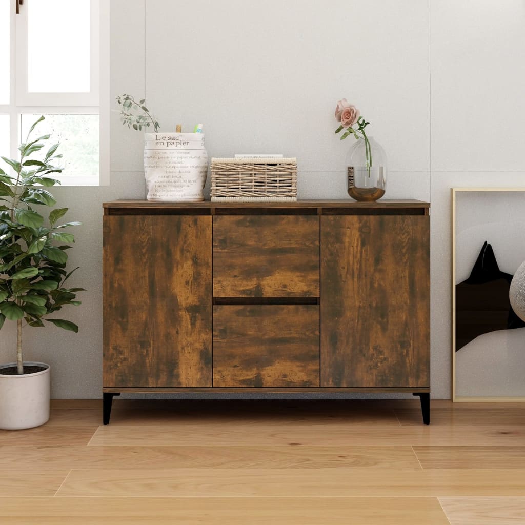 vidaXL Komoda dymový dub 104x35x70 cm spracované drevo