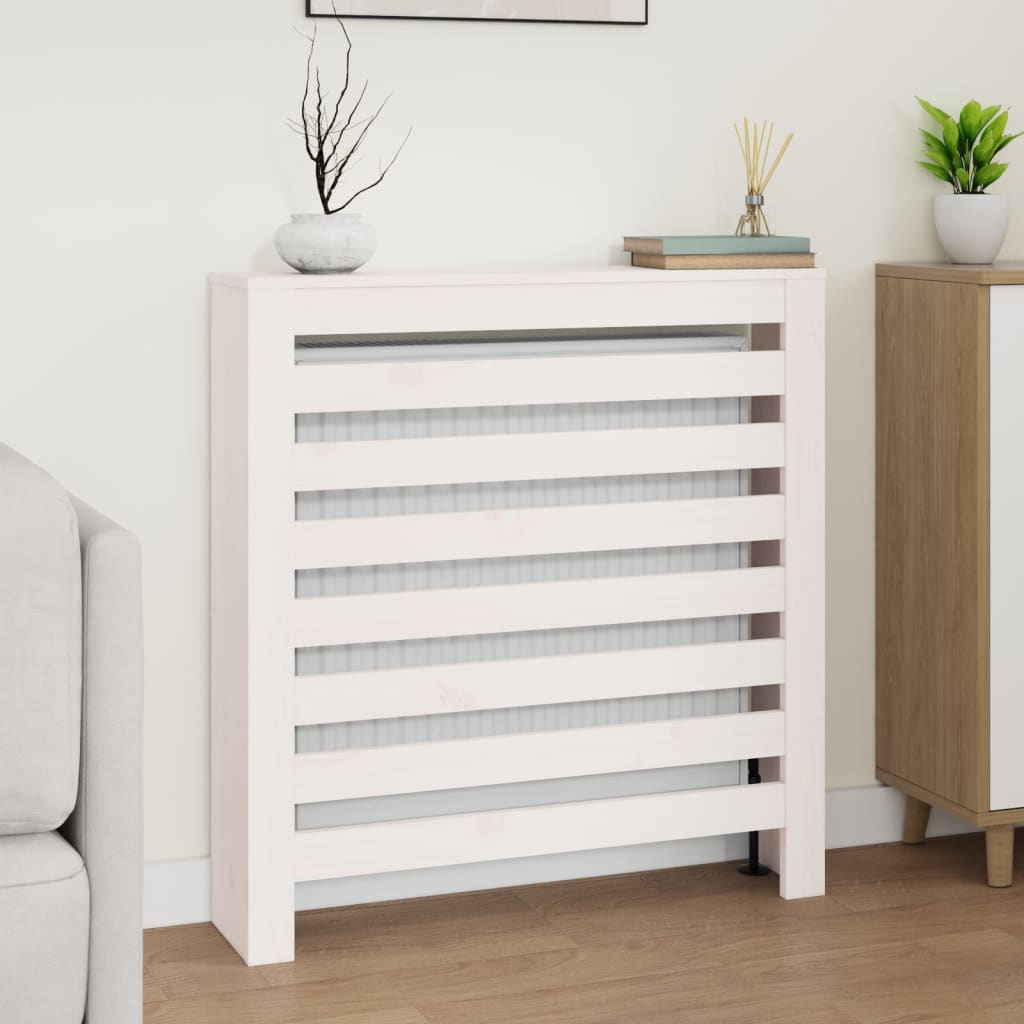 vidaXL Kryt na radiátor biely 79,5x19x84 cm masívna borovica