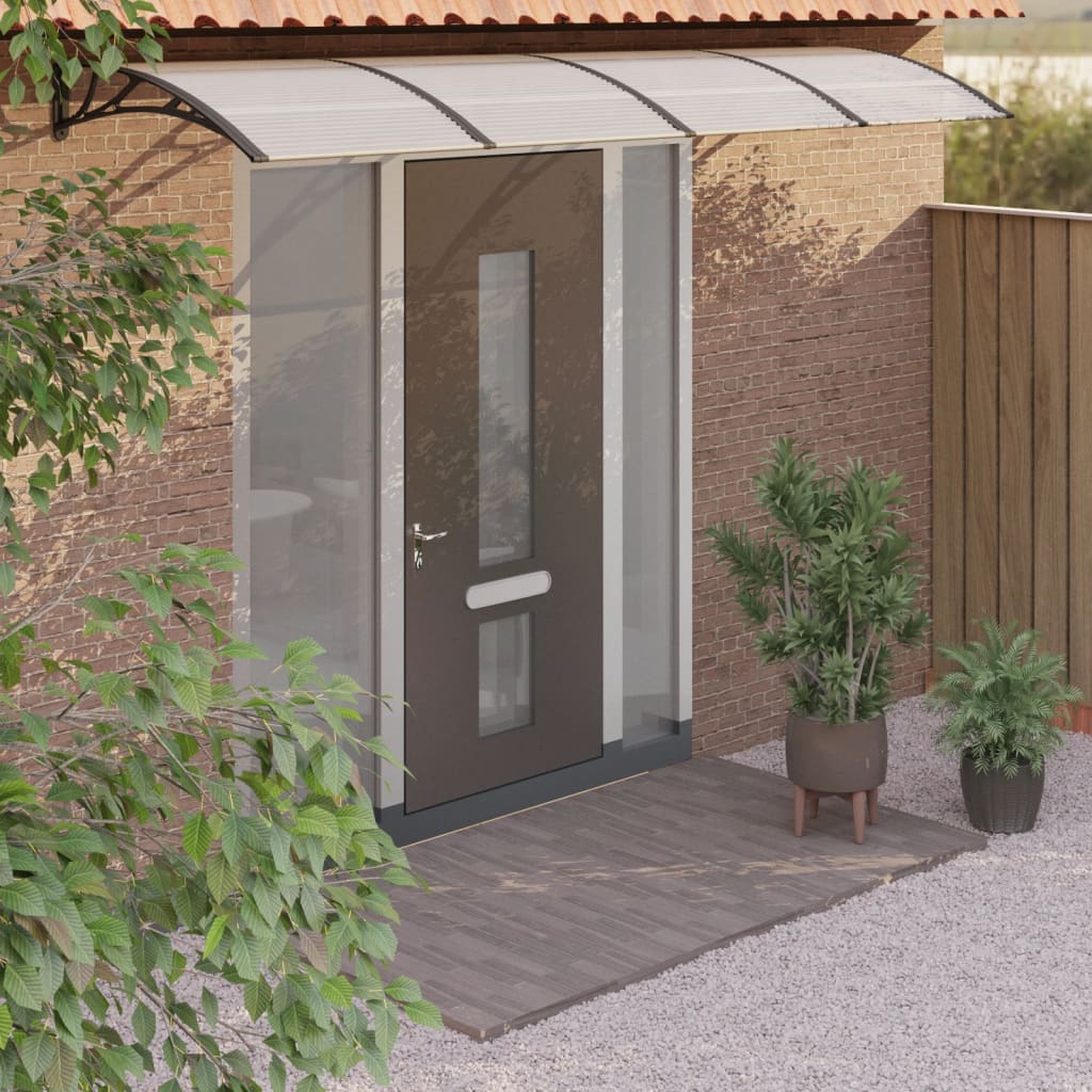 vidaXL Vchodová strieška čierna 400x100 cm polykarbonát