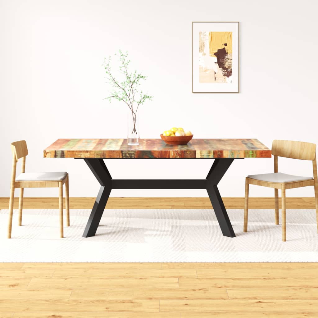 vidaXL Jedálenský stôl, recyklovaný masív a oceľ 180 cm