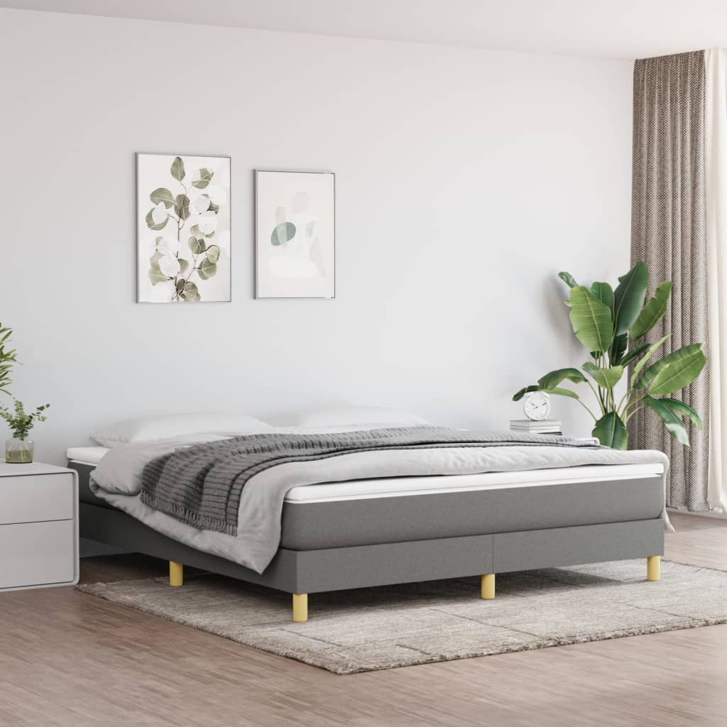 vidaXL Posteľný rám tmavosivý 180x200 cm látka