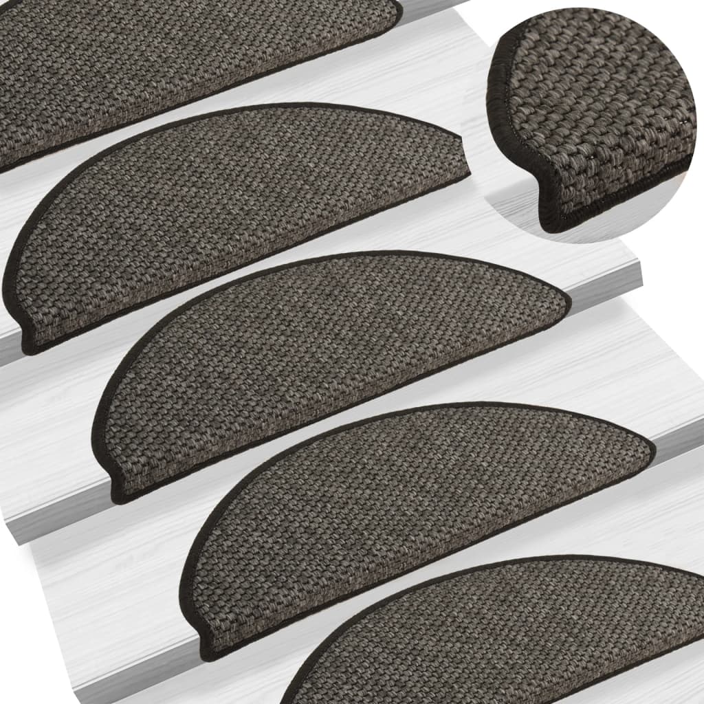 vidaXL Samolepiace nášľapy na schody vzhľad sisalu 15 ks 65x21x4 cm