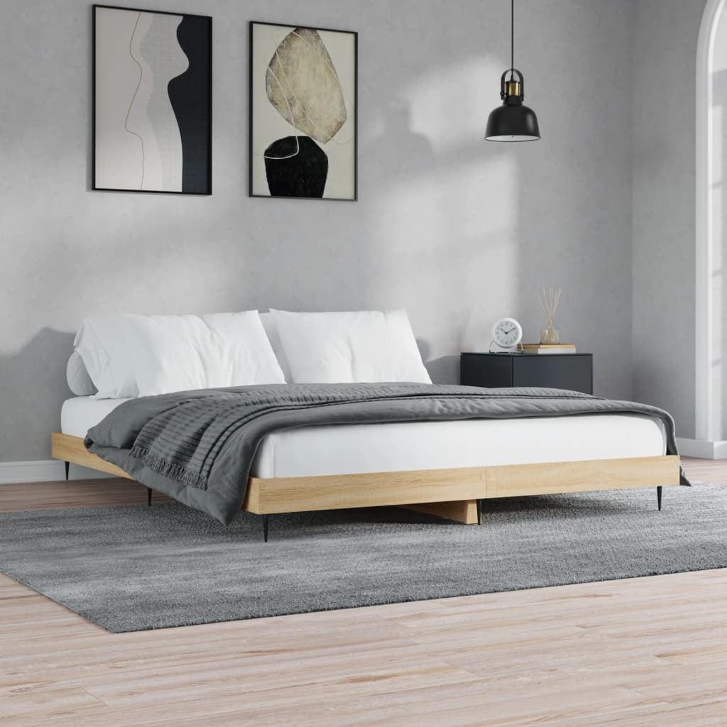 vidaXL Posteľný rám dub sonoma 180x200 cm kompozitné drevo