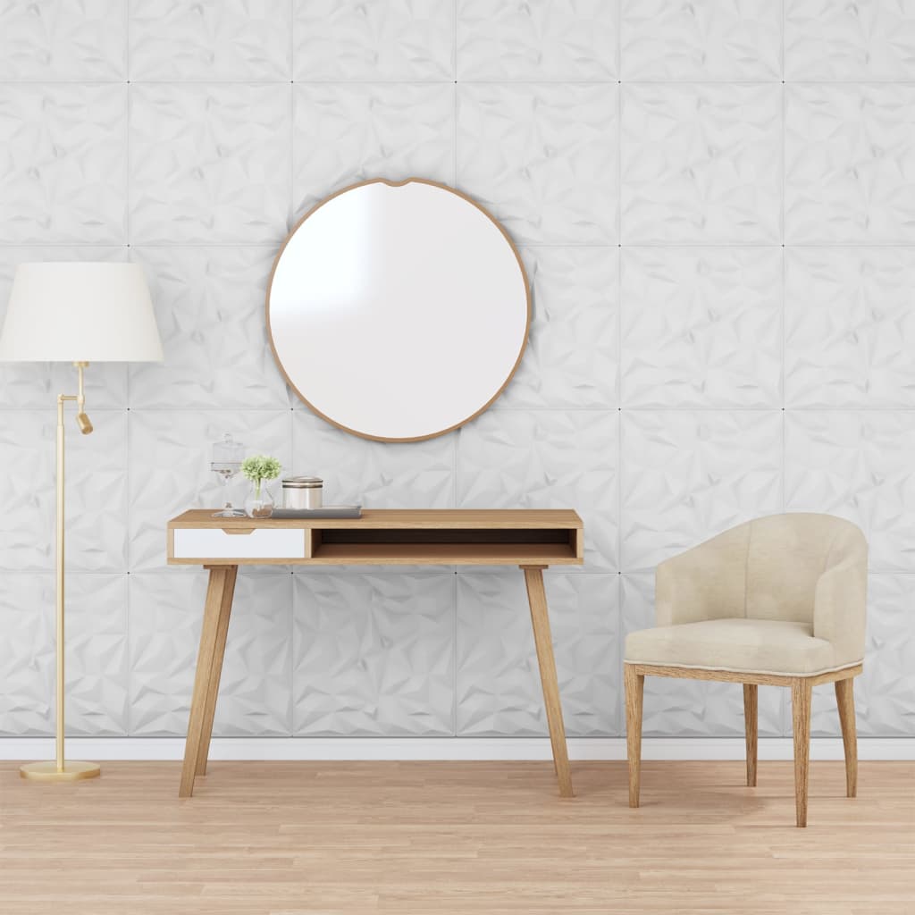 vidaXL Nástenné panely 48 ks, biele 50x50 cm, XPS 12 m² ametyst