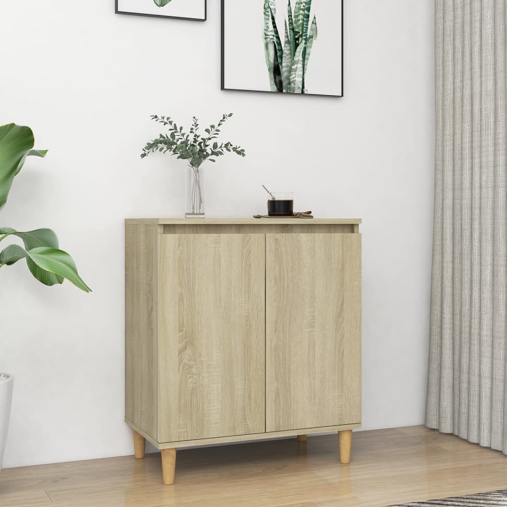 vidaXL Komoda, nohy z masívu, dub sonoma 60x35x70 cm, kompozitné drevo