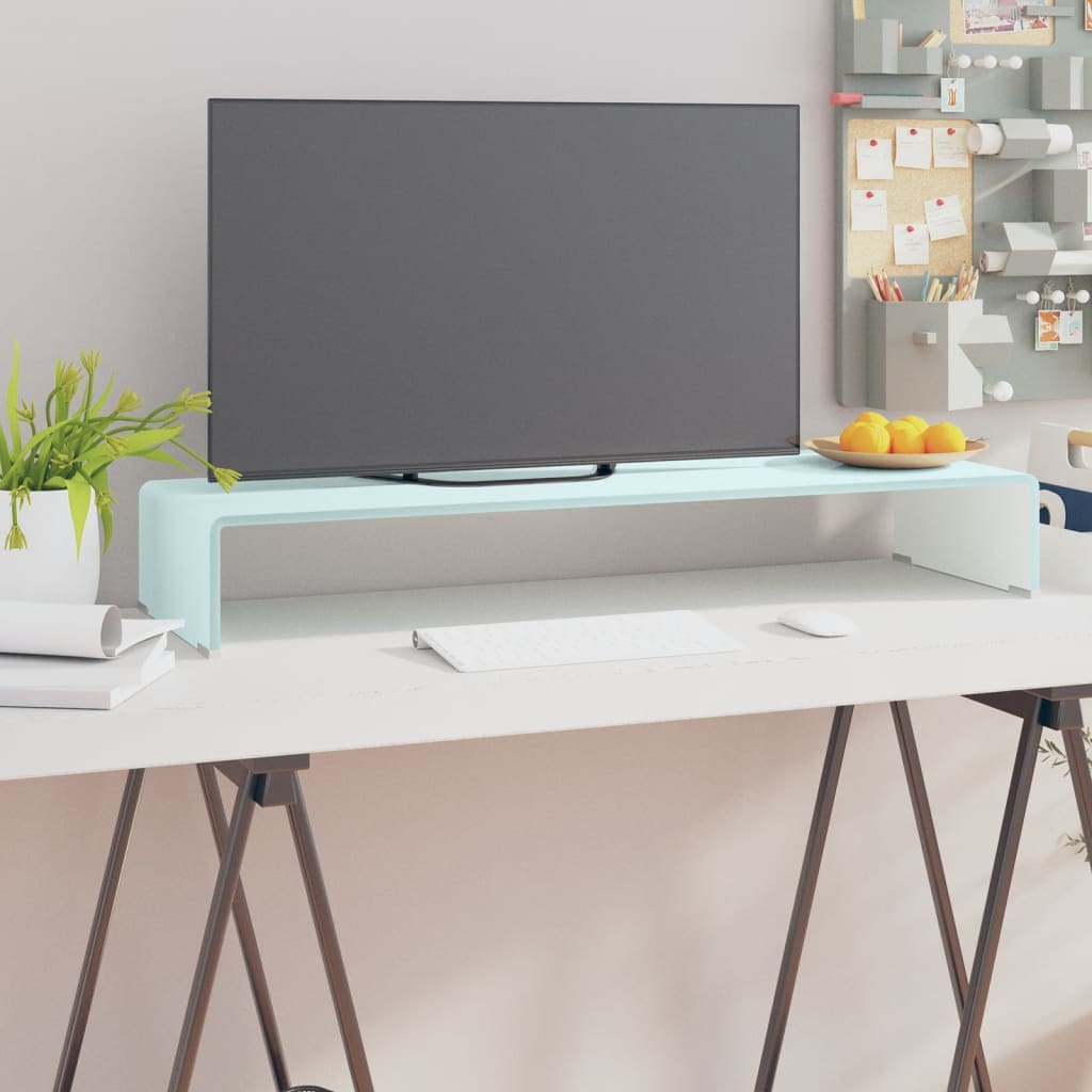 vidaXL TV stojan/stojan pod monitor, sklo, zelený 90x30x13 cm