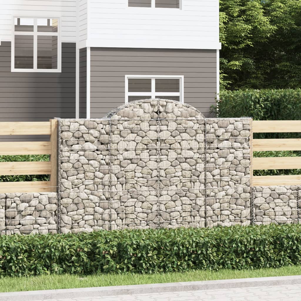 vidaXL Oblúkový gabionový kôš 200x30x140/160 cm pozinkované železo