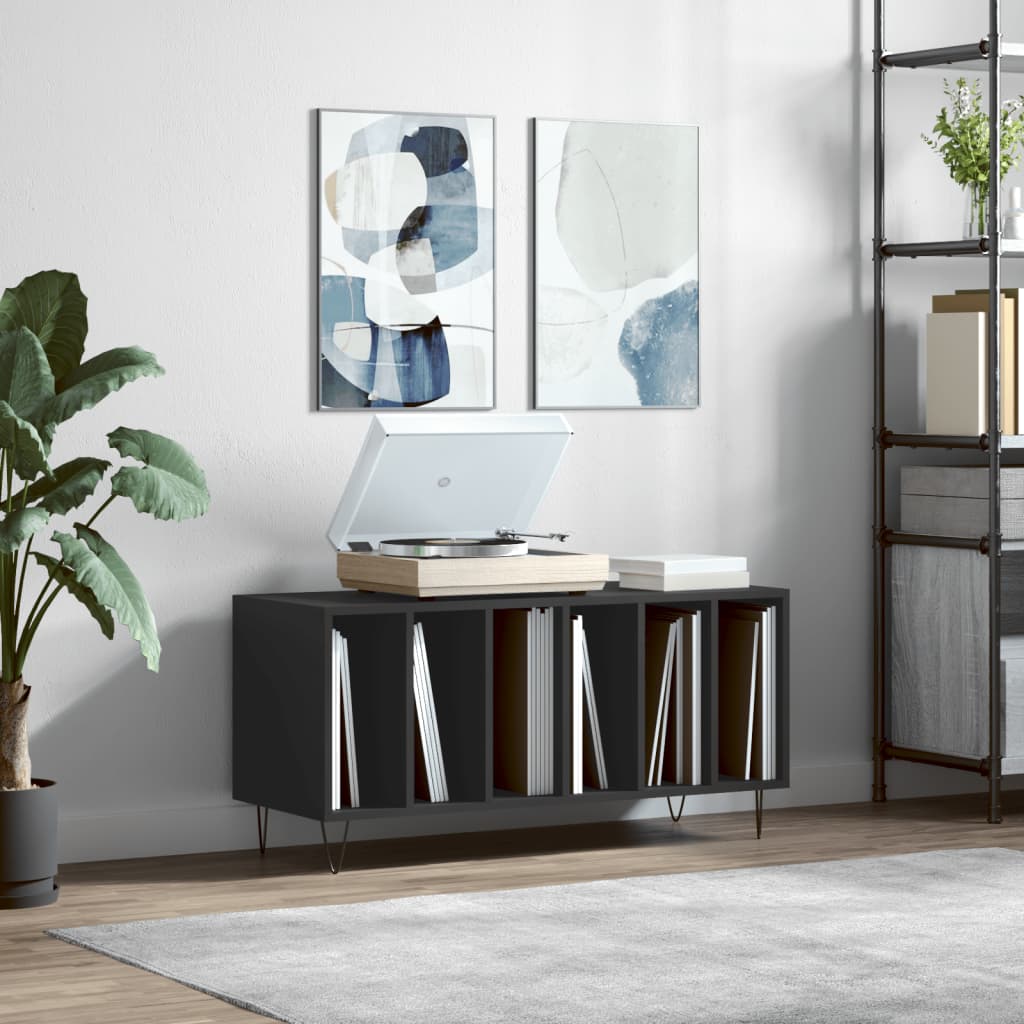 vidaXL Skrinka na platne čierna 100x38x48 cm kompozitné drevo
