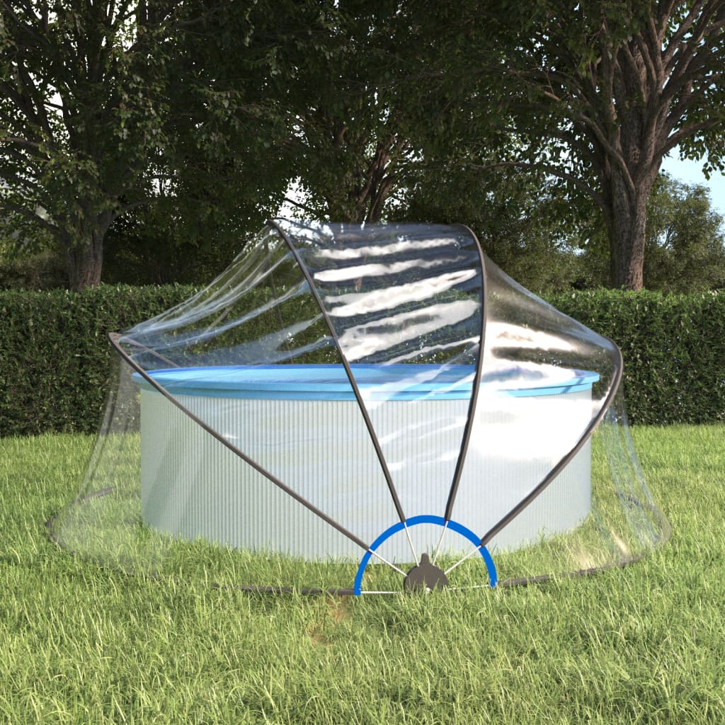 vidaXL Bazénová kupola okrúhla 315x158 cm PVC