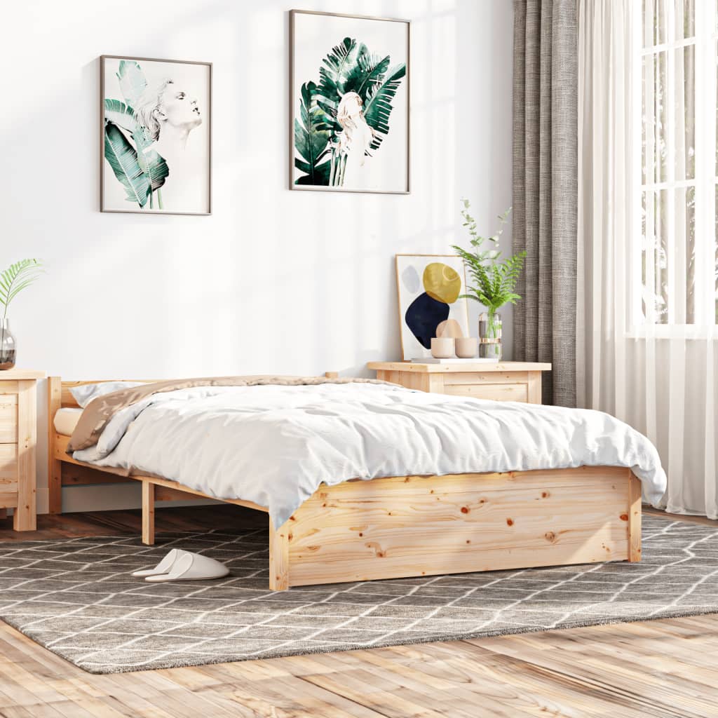 vidaXL Posteľný rám masívne drevo 140x200 cm